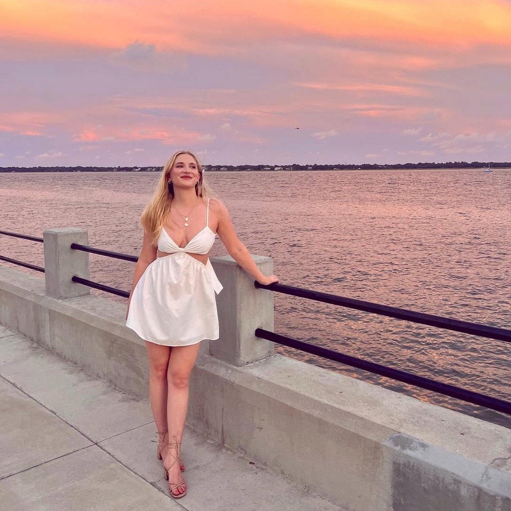 white mini dress